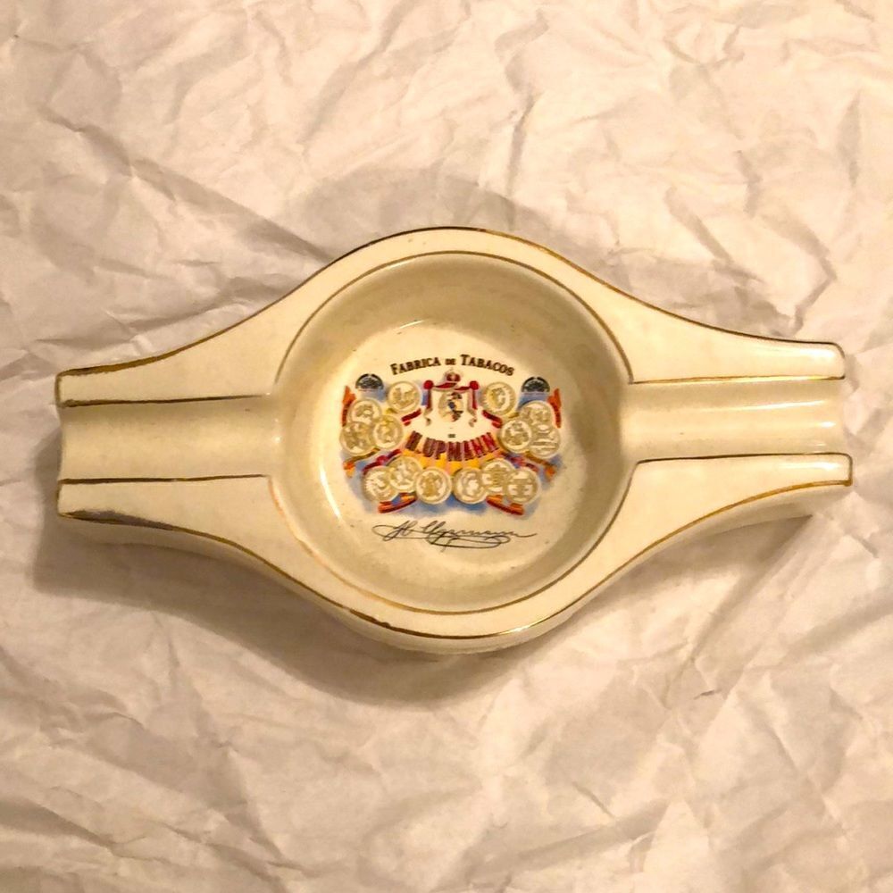 Vintage Porcelain H UPMANN Fabrica de Tabacos Advertising CIGAR ASHTRAY